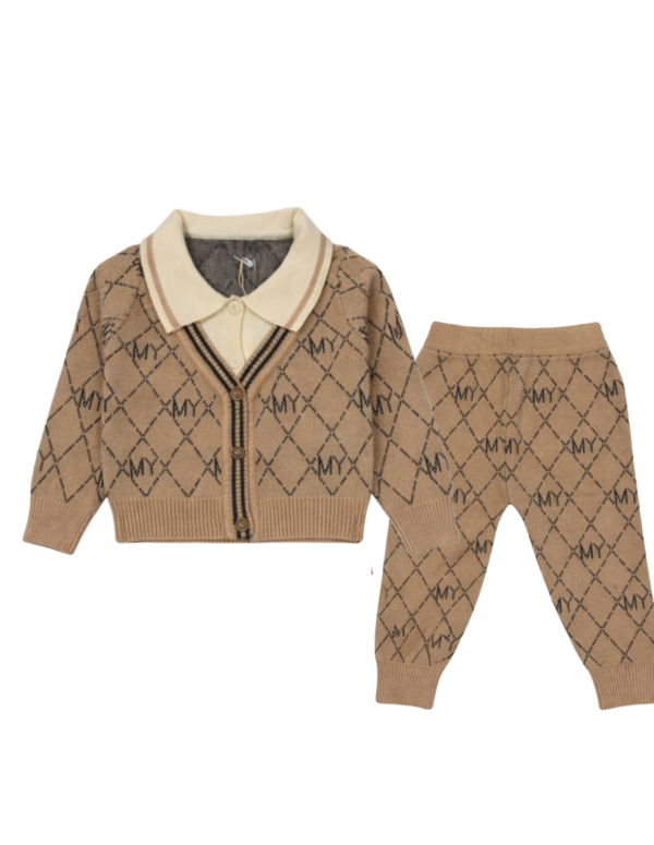 Unisex Stylish Cord Set Knitted Baby Set