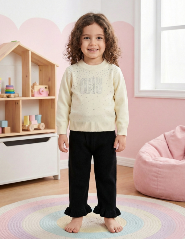 Kids Unisex Cotton & Polyester Knitted Co-Ord Set |