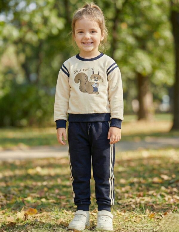 Squirrel Printed Sweatshirt & Trousers