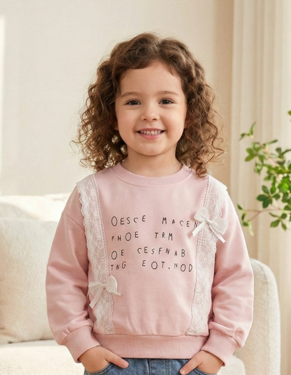 Girls Pink Bow T Shirt