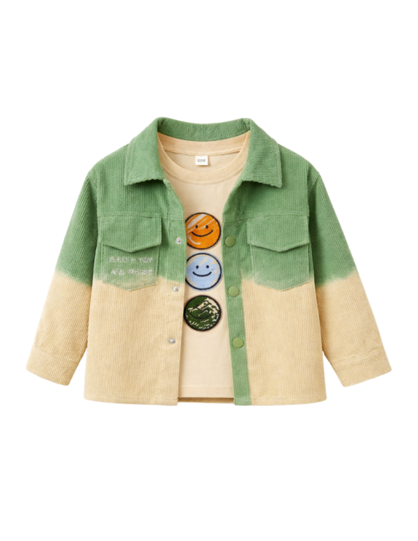 Boys' Two-Tone Corduroy Jacket and Smiley Tee