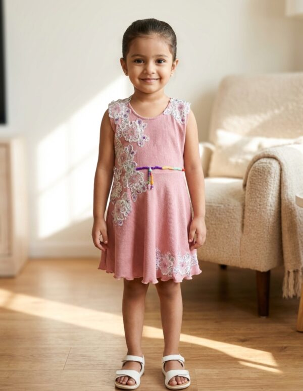 Girls Fit & Flare Sleeveless Stretchable Dress