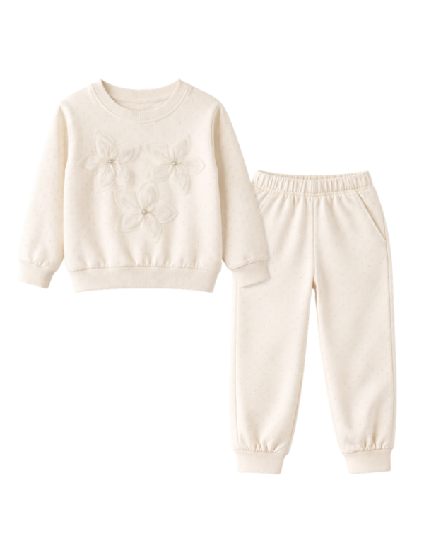 Girls Modern Stylish Cord-set Black3Flowers